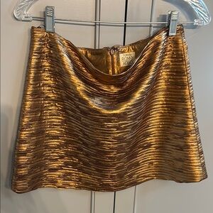 Torn by Ronny Kobo Gold Skirt sz m